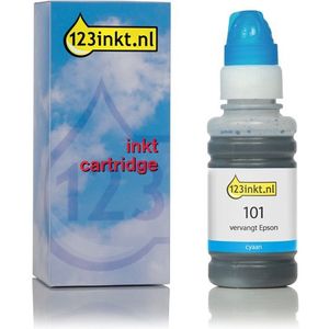 Inktpatroon Epson 101 inktfles cyaan (123inkt huismerk)