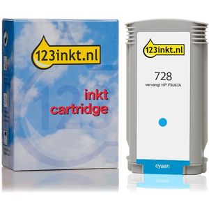 123inkt huismerk vervangt HP 728 (F9J67A) inktcartridge cyaan hoge capaciteit