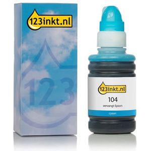 Epson 104 inktfles cyaan (123inkt huismerk)