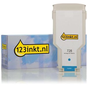 123inkt - Inktcartridge - Cyaan - Extra Hoge Capaciteit - Vervangt HP 728 (F9K17A)