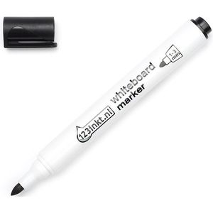 123inkt whiteboard marker zwart (2,5 mm rond)