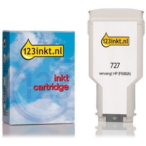 123inkt - Inktcartridge - Grijs - Extra Hoge Capaciteit - Vervangt HP 727 (F9J80A) - 300 ml