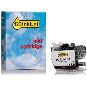 123inkt huismerk vervangt Brother LC-421XLBK inktcartridge zwart hoge capaciteit