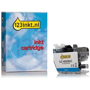 123inkt huismerk vervangt Brother LC-422XLC inktcartridge cyaan hoge capaciteit