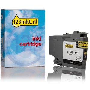 123inkt huismerk vervangt Brother LC-424BK inktcartridge zwart