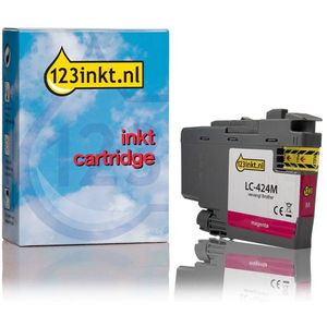123inkt huismerk vervangt Brother LC-424M inktcartridge magenta