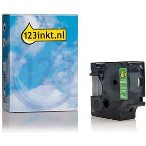 Dymo 1805420 IND Rhino tape vinyl wit op groen 19 mm (123inkt huismerk)