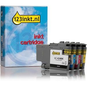 Aanbieding: 123inkt huismerk vervangt Brother LC-424 zwart + 3 kleuren