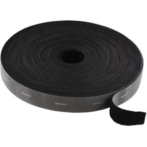 DELTACO CM2005S Klittenband op rol - Kabelbinders - Breedte 20mm - 5 meter - Zwart
