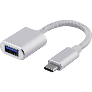 Deltaco USBC-1276 USB-C 3.1 Gen 1 naar USB-A OTG Adapter - 5Gbps Snelheid - Zilver