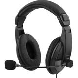 Deltaco Stereo Headset - USB - Over-Ear - Microfoon - Zwart