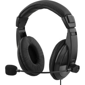 Deltaco Stereo Headset, USB, Over-Ear, Microphone - Black - 7333048027740