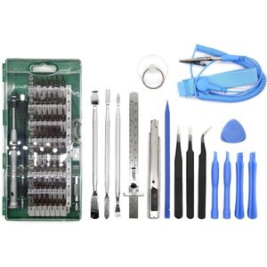 DELTACO VK-53 Gereedschap set voor smartphone reparatie, 75-delig, Precision CRV, groen