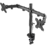 DELTACO - Gaming Dual Monitor Houder - Monitorstandaard - Zwart - VESA 75x75