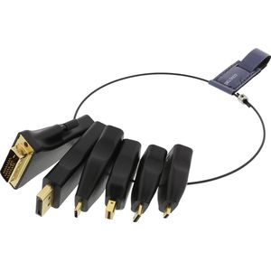 Deltaco HDMI-AR2 kabelconverter DVI/HDMI Type-C/HDMI Type-D/Mini DisplayPort/USB Type-C HDMI Type-A/HDMI Type-A/HDMI Type-A/HDMI Type-A/HDMI Type-A/HDMI Type-A/HDMI Type-A/HDMI Type-A zwart