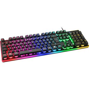 Deltaco GAM-021-RGB-DE keyboard Gaming USB QWERTZ German Black