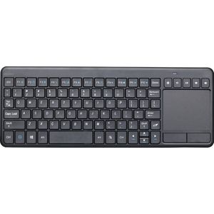 Deltaco Mini draadloos toetsenbord met touchpad, membraan, nano-USB-ontvanger, Amerikaanse lay-out, zwart