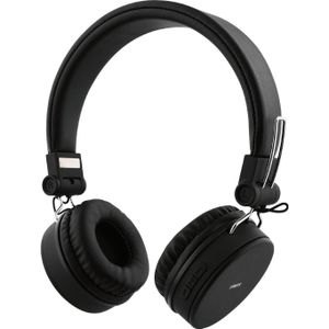 Streetz Bluetooth hoofdtelefoon opvouwbaar tot 22 uur speeltijd AUX kabel (Geen ruisonderdrukking, 22 h, Bedraad, Draadloze), Koptelefoon, Zwart
