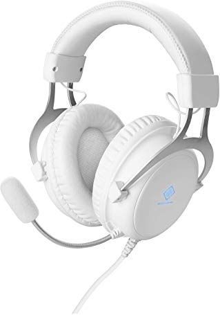 DELTACO WH85 Gaming-headset - Wit - Synthetisch Leer - 57 mm Element