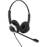 Deltaco koptelefoon Stereo ausinės OFFICE USB, suderinamos su Teams ir Webex, garsumo valdymas, triukšmą mažinantis mikrofonas, juodos / DELO-0652
