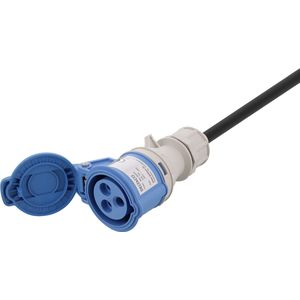 Deltaco GT-983 Verlengkabel - Buitengebruik IP44 - Verlengsnoer Geaard - CEE 16A - 20 meter - Zwart