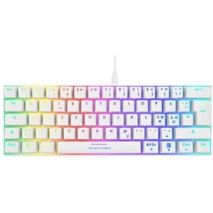 Deltaco WK85R Gaming Toetsenbord - Mechanisch - 60% - Red Switch - RGB - QWERTY - Wit