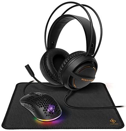 Deltaco 3-in-1 Gaming Bundel - Headset - Muis - Muismat - Zwart