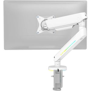 DELTACO GAMING WA95 RGB Single Monitor-tafelbeugel 1-voudig 43,2 cm (17) - 81,3 cm (32) Wit Kantelbaar, Zwenkbaar, Draaibaar