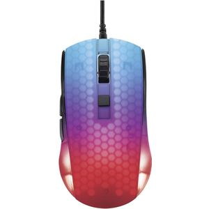 Deltaco Gaming DM310 / WM87 Transparante RGB Gaming Muis, Ultra Lichtgewicht (Bedraad), Muis, Transparant, Zwart