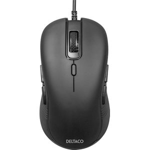 Deltaco Klaviat??ra Tyli su laidu dvipus?? pel??, 6 mygtukai, 1000-6400 DPI, juoda / MS-810 (Bedraad), Muis, Zwart