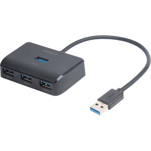 Deltaco - UH-735 - 4-Poort USB-A HUB - Zwart - USB-C Stroomvoorziening