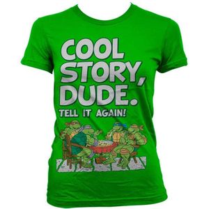 Teenage Mutant Ninja Turtles Dames Tshirt -M- Cool Story Dude Groen