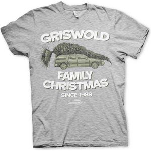 National Lampoon's Christmas Vacation Heren Tshirt -M- Griswold Family Christmas Grijs