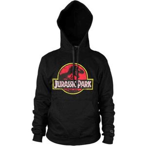 Jurassic Park Hoodie/trui- Distressed Logo Zwart