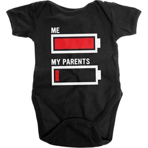 Romper Baby -6 maanden- I'm Fully Charged Zwart