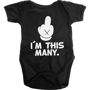Romper Baby -6 maanden- I'm This Many Zwart