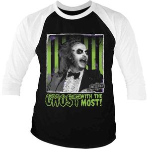 Beetlejuice Raglan top -2XL- Ghost With The Most Zwart/Wit