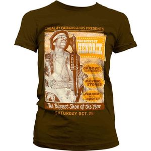 Jimi Hendrix Dames Tshirt -L- The Sound Of Hendrix Poster Bruin