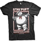 Ghostbusters Heren Tshirt- Stay Puft Marshmallows Zwart