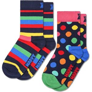 Happy Socks - Stripe - Sokken - Blauw-Groente-Oranje-Rood-Geel - 2 paar