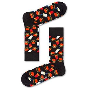 Happy Socks - Hamburger Junkfood - Zwart/Multi - Unisex