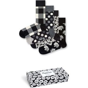 Happy Socks - Giftset - Sokken - Zwart/Wit/Grijs - 4 Paar
