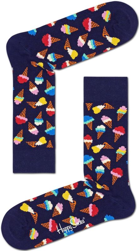 Happy Socks - Ice Cream - Donkerblauw Multi - Unisex