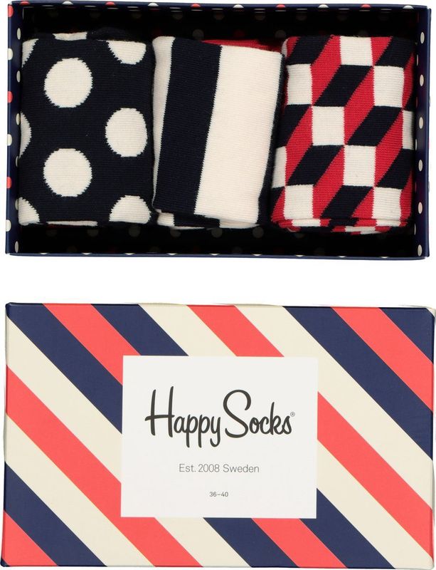 Happy Socks - Classic Mix Gift Box - Sokken - 3-pack - Unisex