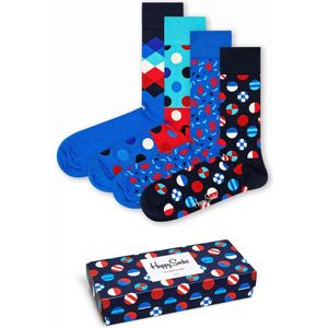 Happy Socks - Navy Gift Box in rood-wit-blauw - Unisex - Maat: 36 - 40