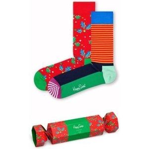 Happy Socks - Christmas Cracker - Sokken - Rood-Groen-Wit - Katoen - 2 Paar