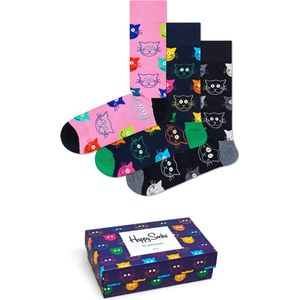 Happy Socks - Gelukkige Katten Sokken - 3-pack - Multikleur - Katoen