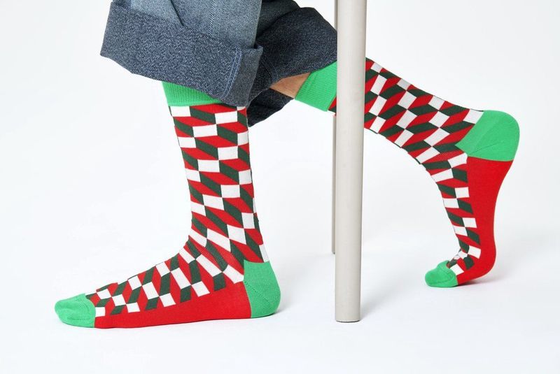 Happy Socks - Filled Optic Sock - Unisex Sokken
