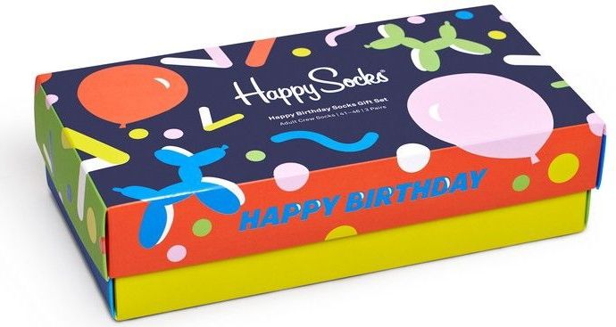 Happy Socks - Happy Birthday Socks Gift Set - Unisex Sokken - 3-pack - Cadeauverpakking
