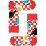 Sokken - Rood Met Wit Ruitjes - Katoen - Ontbijt Thema